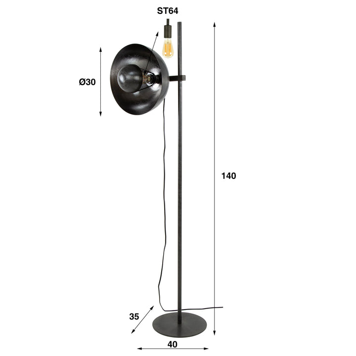 Vloerlamp Adjust | Zwart