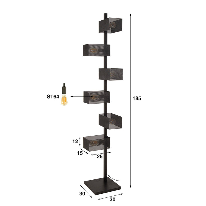 Vloerlamp 6L | Brick Mesh