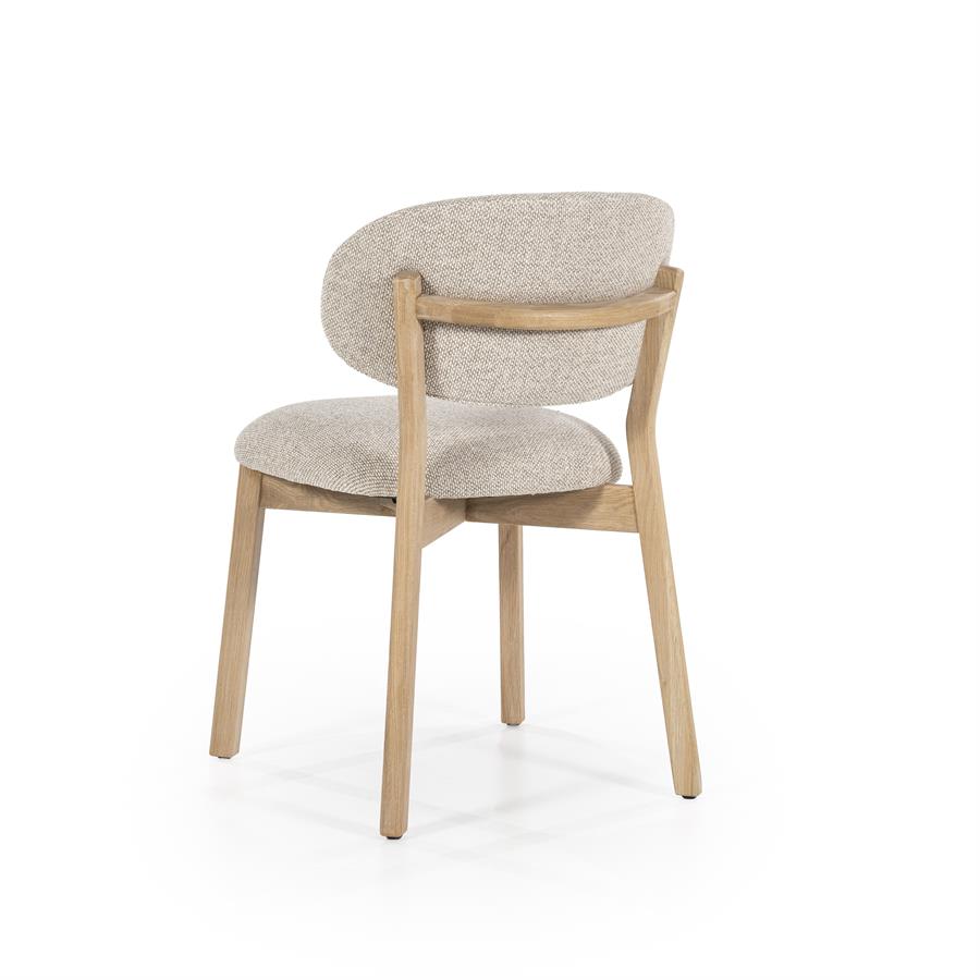 Eetkamerstoel Mikky | Taupe Stoff | Houten Poten