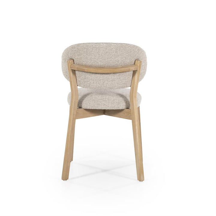 Eetkamerstoel Mikky | Taupe Stoff | Houten Poten