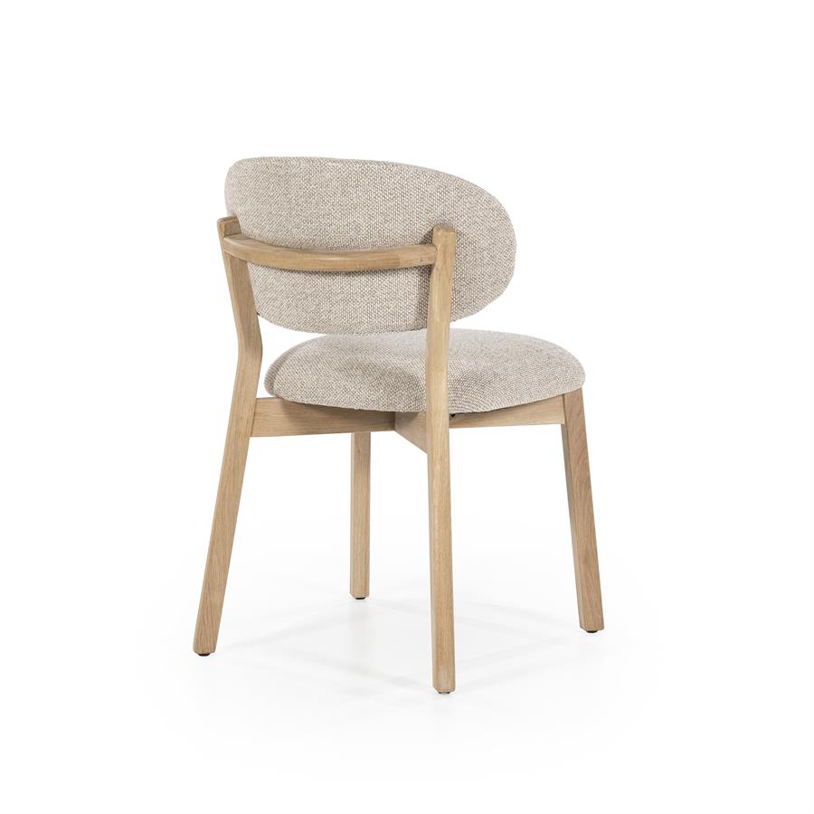 Eetkamerstoel Mikky | Taupe Stoff | Houten Poten