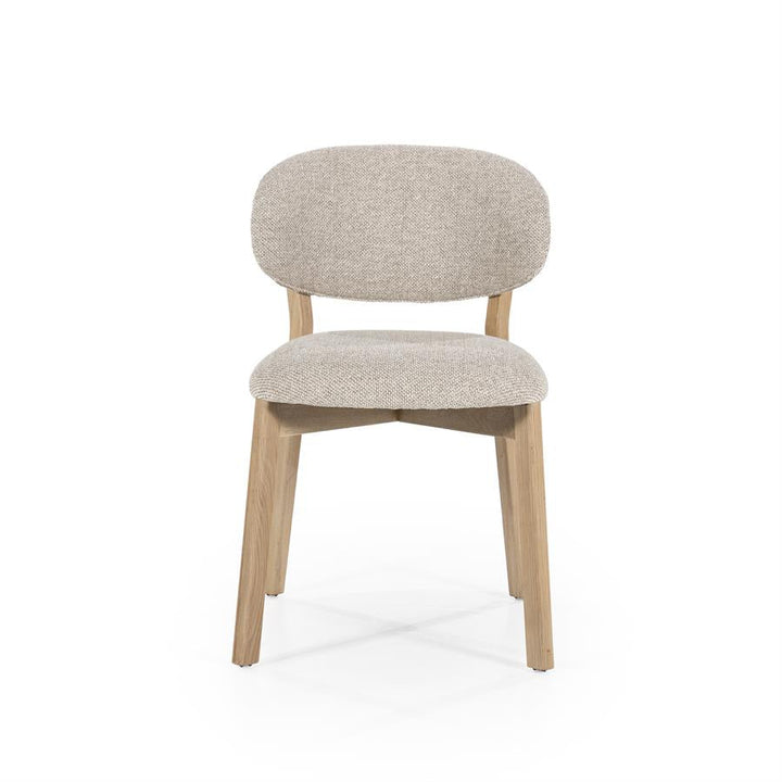 Eetkamerstoel Mikky | Taupe Stoff | Houten Poten