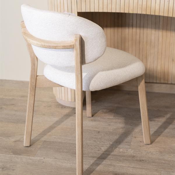 Esszimmerstuhl Mikky | Beige Stoff | Holzbeine